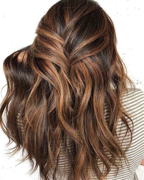 chocolate brown hair and caramel highlights|caramel highlights in brunette hair.